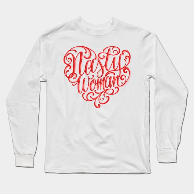 Nasty Woman Tattoo T-Shirt Long Sleeve T-Shirt by astortz